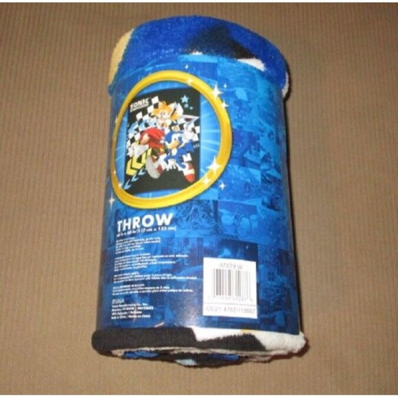 New Tails and Sonic the Hedgehog Fleece Throw Gift Blanket Sega Video Game SOFT - Picture 3 of 3